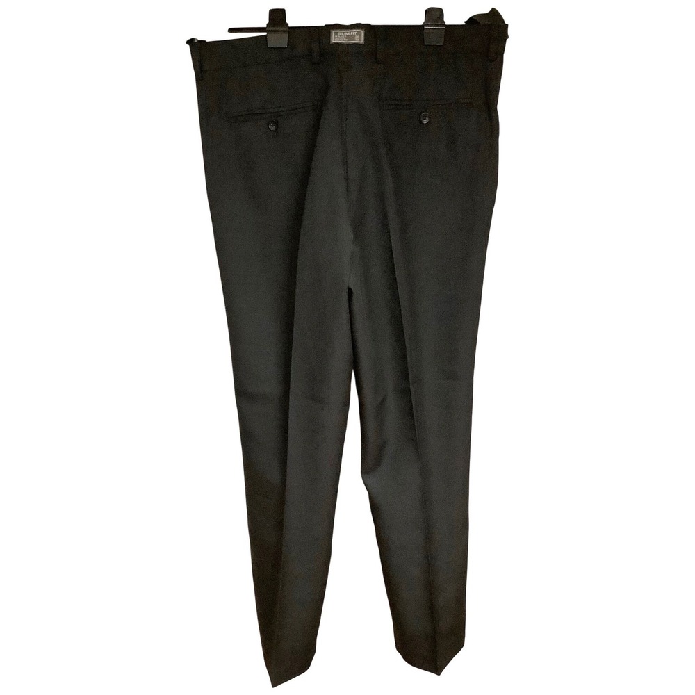 NWOT Michael Brandon Slim Fit Dress Pants Men's 36x30 Black Polyester Business - Picture 2 of 8